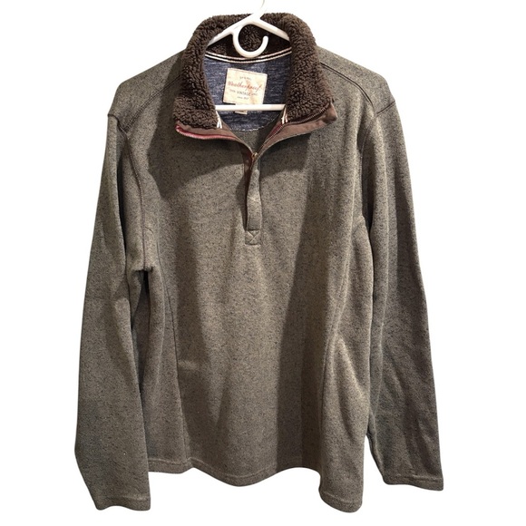Weatherproof Quarter-Zip Sweater – Green with Cozy Brown Neck Lining - Picture 1 of 10